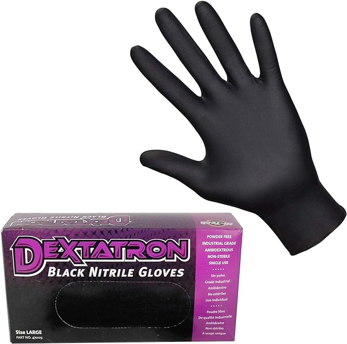 Hi-Tech Rubber Gloves Black / Dexatron, 100 Gloves