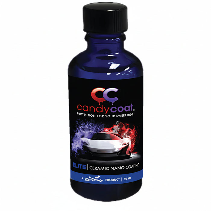 Bottle of Candy Coat ceramic nano coating on a white background