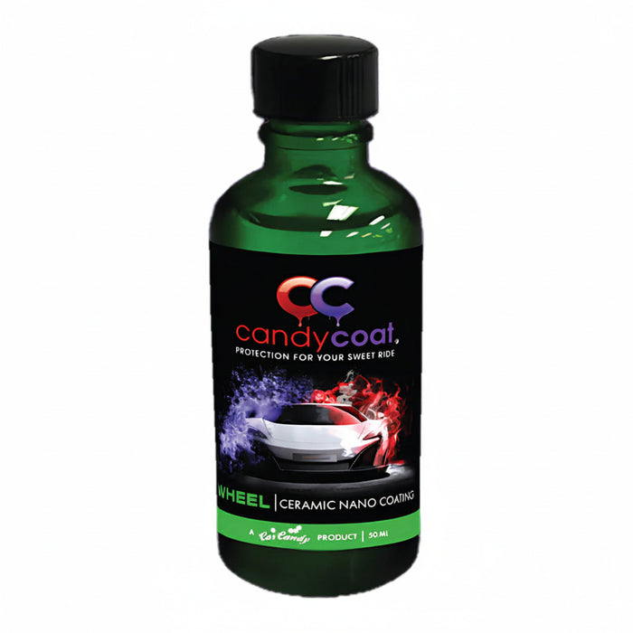 Green bottle of candy coat ceramic nano coating on a white background