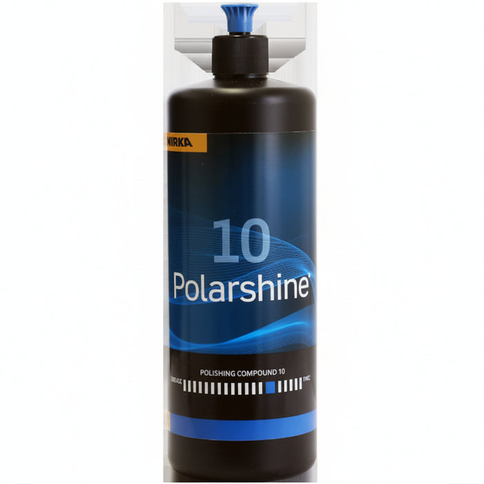 Bottle of Polarisshine 10 polishing compound on a white background