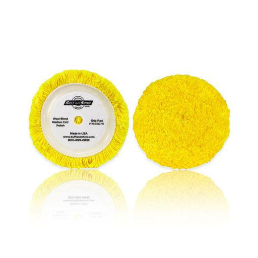 7.5" X 1.5" Buff and Shine Grip Back Polishing Wool Polishing Pad